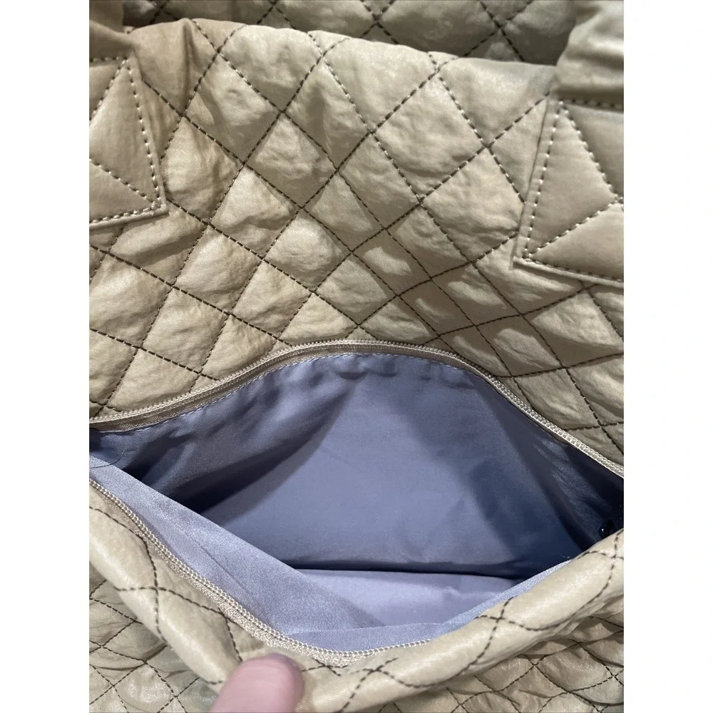 Hsitandy‎ Beige Waterproof quilted tote bag NEW